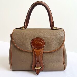 Vtg Dooney & Bourke Handbag Purse Taupe Essex Top Handle